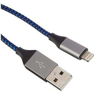 MITE Kabel (3-pack 1m, 2m, 3m) - Aluminium oplaadkabel Lightning naar USB voor Apple iPhoneX/8/8 Plus/7/7 Plus/6s/6s Plus/6/6 Plus/5s/5c/5/SE, iPad Mini 2/3/4/Air Blue, Xcords-01