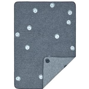 LÄSSIG Babydeken, knuffeldeken, babydeken, geweven, 100% biologisch katoen, GOTS/Woven Blanket Smile blue