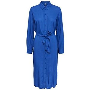 PIECES Dames PCCAMMIE LS MIDI Shirt Dress NOOS BC Jurk, Mazarine Blue, M