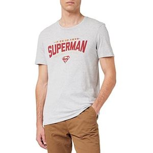 Superman MESUPMSTS100 T-shirt, grijs gemêleerd, M heren