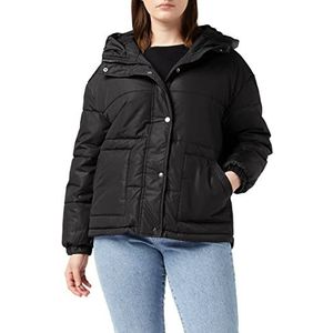 Urban Classics Boyfriend winterjas voor dames, oversized jack met capuchon, Zwart (Zwart 0007), XS