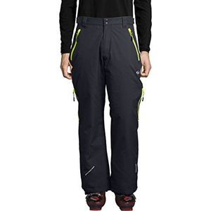 Ultrasport Heren Amud ski- en snowboardbroek, donkergrijs/neongeel, XL