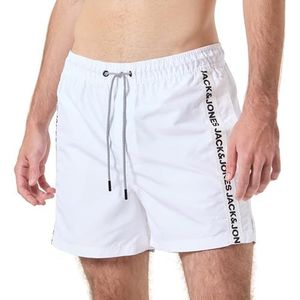 Jack & Jones JPSTBALI JJSWIMSHORTS Logo Tape, wit/detail: witte tape met zwart, XXL