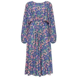 Swing Fashion Kimonojurk in blauw en roze met kleine bloemen, maat M/L, blauw, L