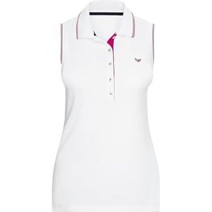 TRIGEMA Mouwloos poloshirt met contrasterende accenten, wit, S