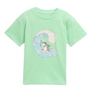 Tom Tailor - T-shirt - Effen - Katoen - Motiefprint - Korte Mouwen