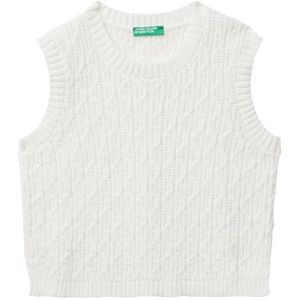 United Colors of Benetton Trui met vest voor meisjes en meisjes, Wit, 5 anni Plus
