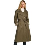 PJL - L ND Outerw - Trenchcoat - Groen - 50% Polyester, 41% Katoen, 9% Nylon