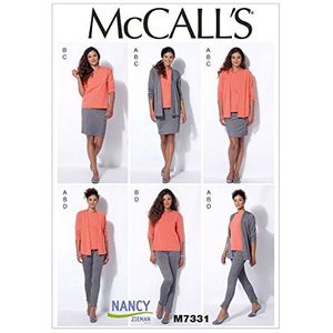 McCall's Patterns 7331 A5, Misses jas, Top, rok en broek, maten 6-14, katoen, veelkleurig, (6-8-10-12-14)