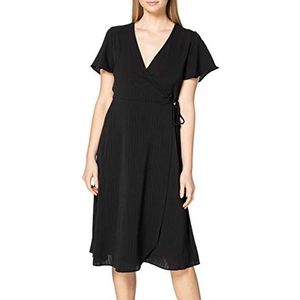 Vila Vilovie S/S Wrap Midi Dress/Su-Noos Jurk voor dames, zwart, 36