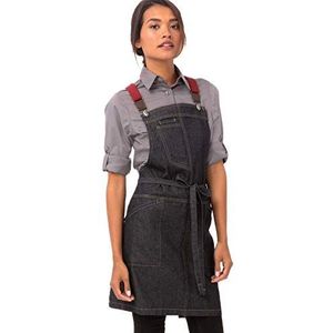 Chef Works Werkschort voor heren, Indigo Blauw W/Wijn Bretels, One Size