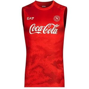 SSC NAPOLI Mouwloze training Ea7 Tanktop Uniseks - Volwassenen, Rood, S