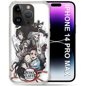 Beschermhoes compatibel met MagSafe voor iPhone 14 Pro Plus (6,7 inch), Manga Demon Slayer, wit