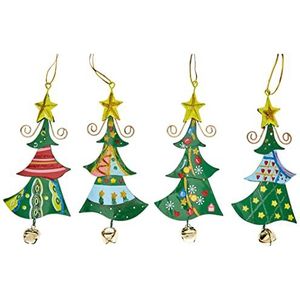 Small Foot Metalen hanger dennenboom, kerstdecoratie, set van 4, 5147, metaal, meerkleurig, 1, 4