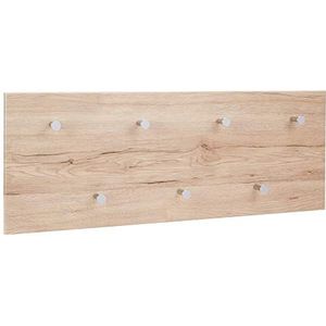 HAKU Möbel Wandkapstok chroom, eiken San Remo, MDF, metaal - Maat: B 80 cm x H 30 cm x D 6 cm, Stijl: Modern