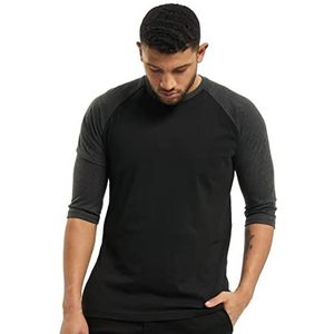 Urban Classics heren T-Shirt Contrast 3/4 Sleeve Raglan Tee, Blk/Cha, 5XL