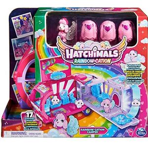 Hatchimals CollEGGtibles Rainbow-cation - Transformerende Camper-speelgoedauto met 6 unieke figuren 10 accessoires