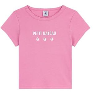 Petit Bateau Bedrukt T-shirt voor kinderen met korte mouwen, Boudoir, 3 Jaren