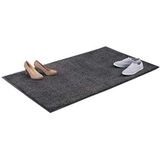 Relaxdays schoonloopmat grijs - deurmat binnen - droogloopmat - voetmat - extra dun - 90x150cm