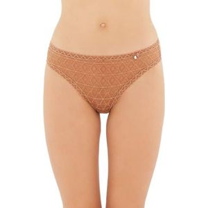 Dagi Dames Bruin 2 Pack Regular Waist Brazillian, Brown,XXL