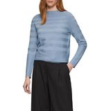 s.Oliver BLACK LABEL Fijn gebreide damestrui, lange mouwen, viscosemix, regular fit, strepen-look, lichtblauw, 46