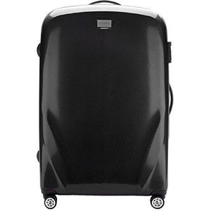 WITTCHEN PC Ultra Light Harde bagage Reiskoffer Trolley koffer Middelgrote koffer van Polycarbonaat Vier zwenkwielen TSA Slot Aluminium telescopische handgreep Maat M Zwart