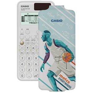 Casio FX-991SP CW – geïllustreerde wetenschappelijke rekenmachine met basketbalspeler, aanbevolen voor het Spaanse en Portugese cv, 5 talen, meer dan 560 functies, zonne-energie, wit