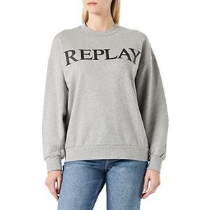 Replay Sweatshirt voor dames, M08 Melange Grey, L