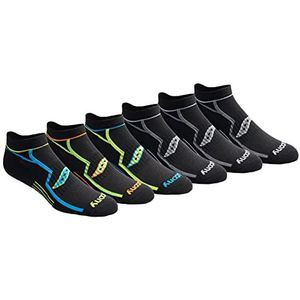Saucony Multi-Pack Bolt Performance Comfort Fit No-Show Sokken voor heren, Zwart (6 paar), XL