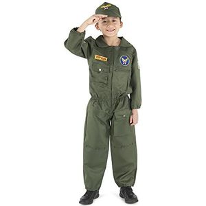 Dress Up America 487-S Kids Air Force Pilot kostuum, unisex child, leeftijd 4-6 (taille 28-30, hoogte 39-45 inch)