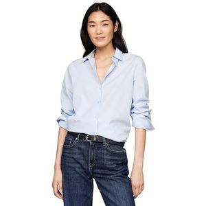 Tommy Hilfiger - Overhemd - Blauw - Katoen/Polyamide/Elastaan