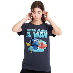 Finding Nemo Dory There's Always a Way dames T-shirt, diep marineblauw, XX-Large, Diepe marine, XXL