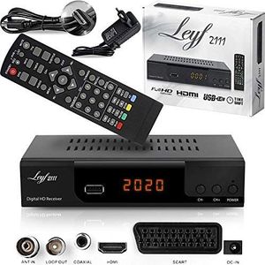 Kabelreceiver, receiver voor digitale kabel-televisie, DVB-C (HDTV, DVB-C / C2, DVB-T/T2, HDMI, SCART, USB 2.0,) + HDMI-kabel (ontvanger)