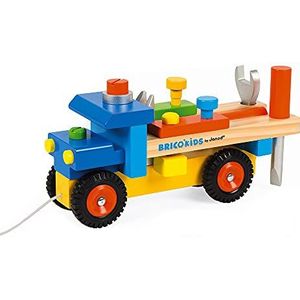 Janod - Brico'Kids Diy Truck - 2-In-1 Early Learning Pull-Along Toy - 3 Tools Included - Motor Skills Training - from 2 Years Old, J05022