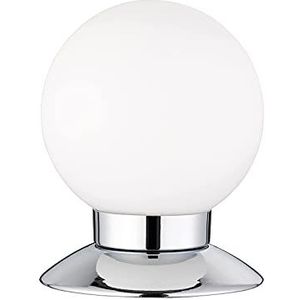 Reality Leuchten LED tafellamp Princess R52551906, metaal chroom, glas opaal wit mat, incl. 3 Watt LED