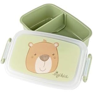 SIGIKID 25370 Broodtrommel beer lunchbox met scheidingswand, BPA-vrij, veilig, licht, aanbevolen voor kinderen vanaf 1 jaar