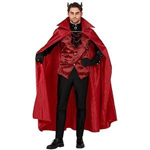 Widmann 11745 11745 kostuum duivels, hemd met vest en jabot met medaillon, cape, handschoenen, heren, meerkleurig, XL