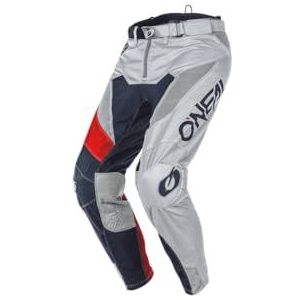 O'NEAL | Motocrossbroek | MTB Enduro MX | Extreem Duurzaam & Lichtgewicht Ontwerp voor Maximaal Comfort & Bescherming | Airwear Broek Freez | Volwassen | Grijs Blauw Rood | Maat 28/44