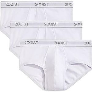 2(X) IST Heren Essential Cotton Contour Pouch Kort 3-pack Ondergoed (pak van 3), Puur wit, L