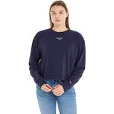 Tommy Jeans Dames Tjw RLX CRP Ess Logo Crew Sweatshirt, Twilight Navy, M