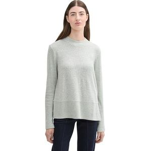 TOM TAILOR T-shirt met lange mouwen voor dames, 24775 - Pale Bark Green Melange, XXL