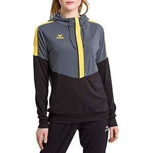 Erima dames Squad sweatshirt met capuchon (1072016), slate grey/zwart/geel, 38