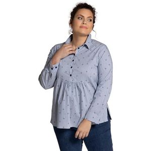 Ulla Popken Damesblouse met stippen en ankerprint.