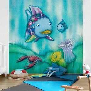 Apalis Kinderbehang vliesbehang regenboogvis twee visvrienden onderweg fotobehang vierkant | vliesbehang wandbehang muurschildering foto 3D fotobehang voor slaapkamer woonkamer keuken | grootte: