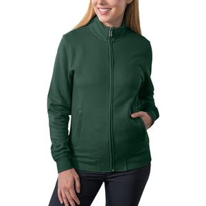 HRM Fair Trade Dames-sweatjack, premium sweatjack met doorlopende rits, 360 g/m², van 70% katoen en 30% gerecycled polyester, Bottle-green, M