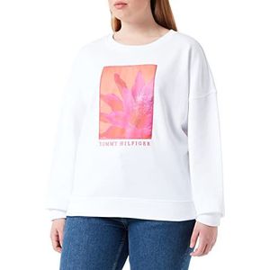Tommy Hilfiger RLX Floral Open Nk Sweatshirt voor dames, Th Optic Wit, L