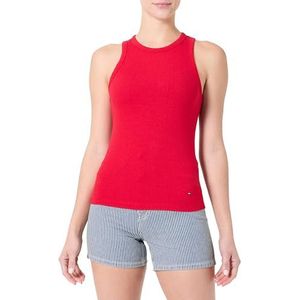 TOMMY HILFIGER Dames SLIM 5X2 RIB TANK TOP NS WW0WW38635, Rood, S, Rood (primair rood), S