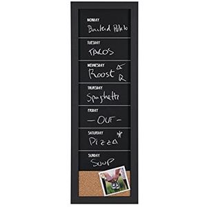 Bi-Office - Combo krijtbord weekplanner, 20 x 60 cm, zwart frame