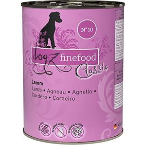 dogz finefood Hondenvoer nat - N° 10 lam - fijn voer nat voer voor honden en puppy's - graanvrij & suikervrij - hoog vleesgehalte, 6 x 400 g doos