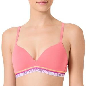 EMPORIO ARMANI Vrouw Logo Band Gewatteerde Driehoek BH Roze S, Neon Roze, S